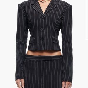 Lioness Black Striped Women's Blazer